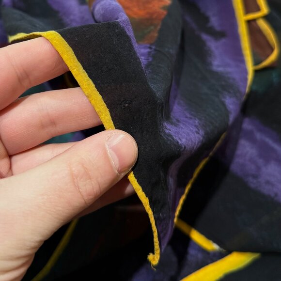 Gianni Versace Vintage Paint Brush Print Large Cotton Scarf - Picture 6 of 9